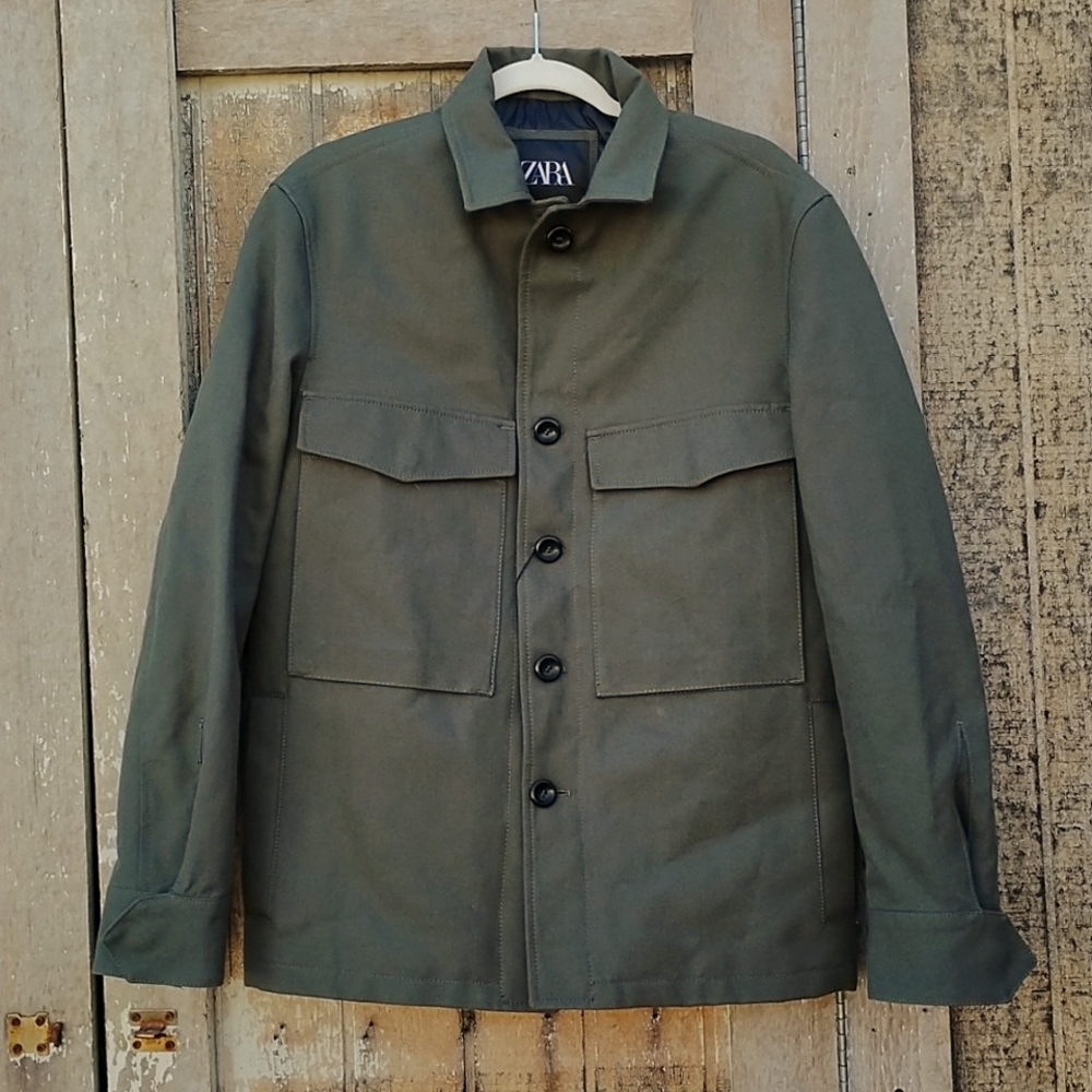 New Zara green quilted coat mens medium